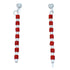 Sterling Silver Coral Bead Post Dangle Earrings RX113420